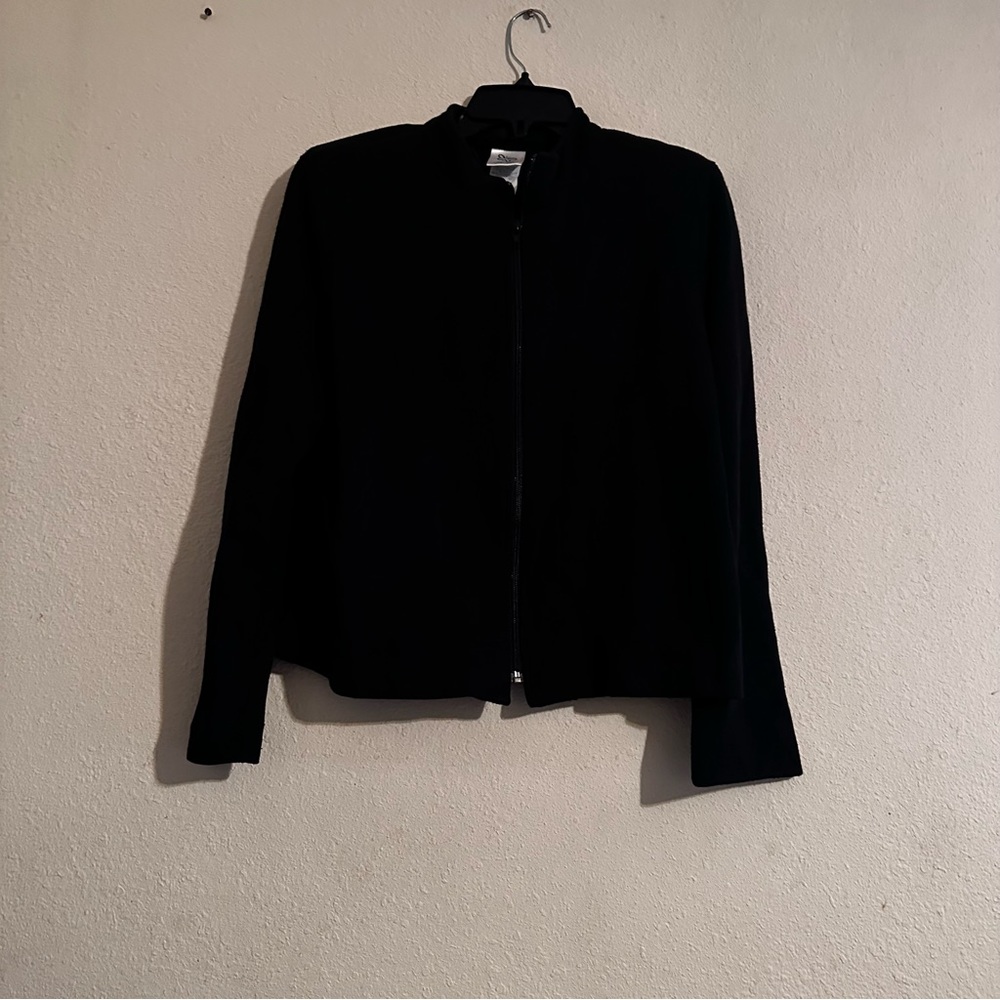 Weekenders blk Jean jacket. Lt slve needs hem. Clothes you live in. Gently worn.